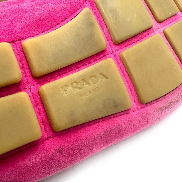 PRADA flats - Fuchsia Hot Pink #barbiecore suede flats - SIZE 37.5 EUC / 7 US - Picture 9 of 14